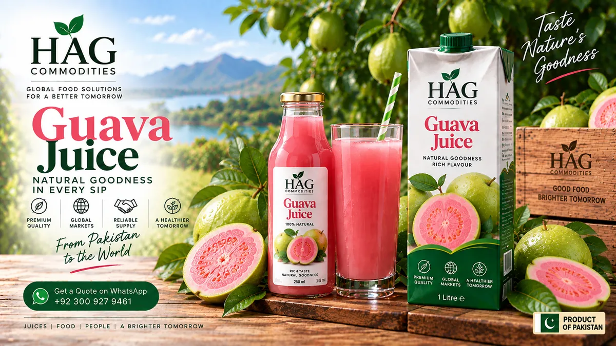 Guava juice exporter Pakistan — HAG Commodities