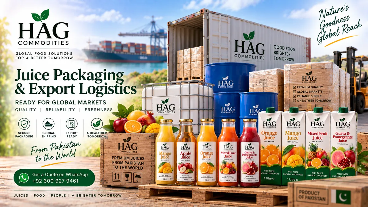 Bulk juice packaging for export — HAG Commodities