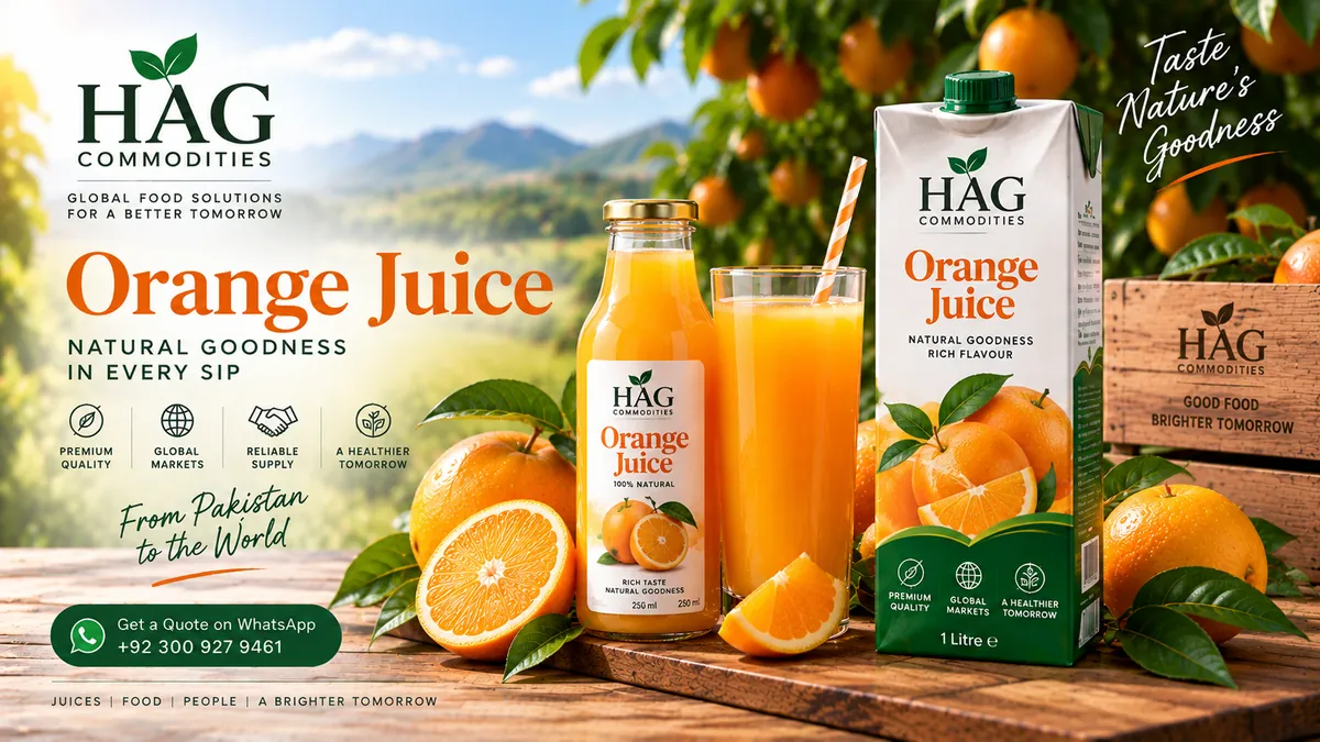 Orange juice exporter Pakistan — HAG Commodities