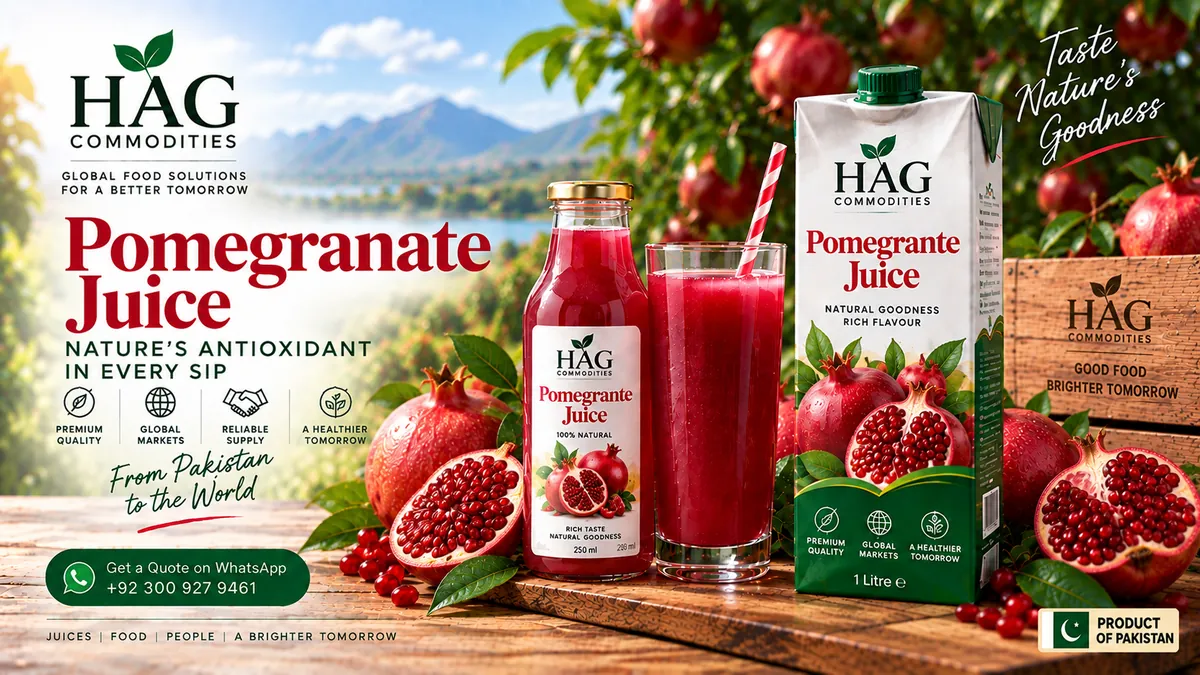 Pomegranate juice exporter Pakistan — HAG Commodities