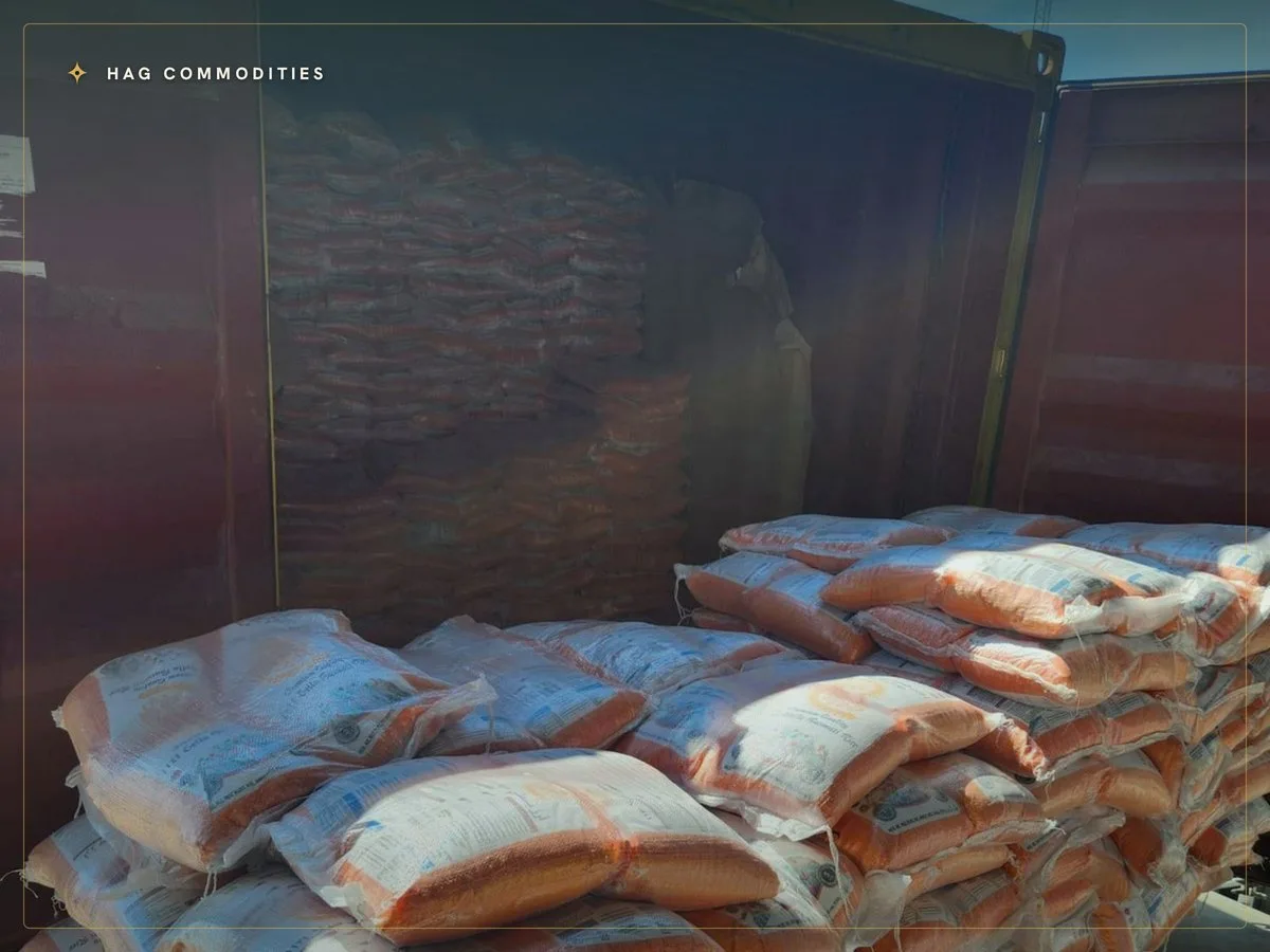 HAG Commodities rice loaded in export container, shipped to importers worldwide