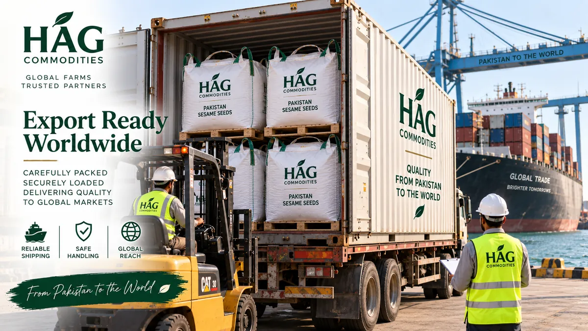 Sesame seeds export container Pakistan